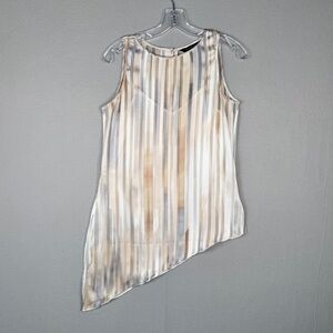 White House Black Market Asymmetric‎ Tank Tunic & Cami XS Watercolor Sheer NWT